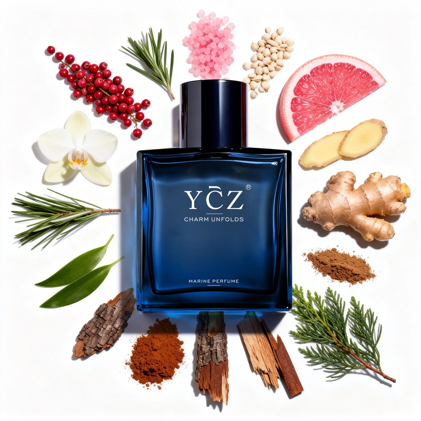 Ycz Charm Unfolds Marine Eau De Parfum for Men, Long Lasting Cologne with Fresh Marine & Oriental Woody Notes, 1.7 Fl Oz Masculine Fragrance for Daily Wear, Date Night, Travel & Gifts for Men