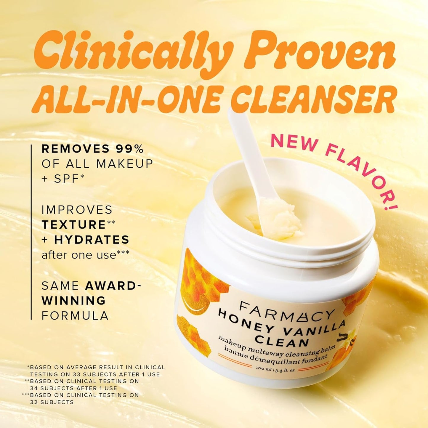 Farmacy Makeup Remover Cleansing Balm - Honey Vanilla Oil Cleanser for Face | Hydrating & Gentle Makeup Removal (100ml)