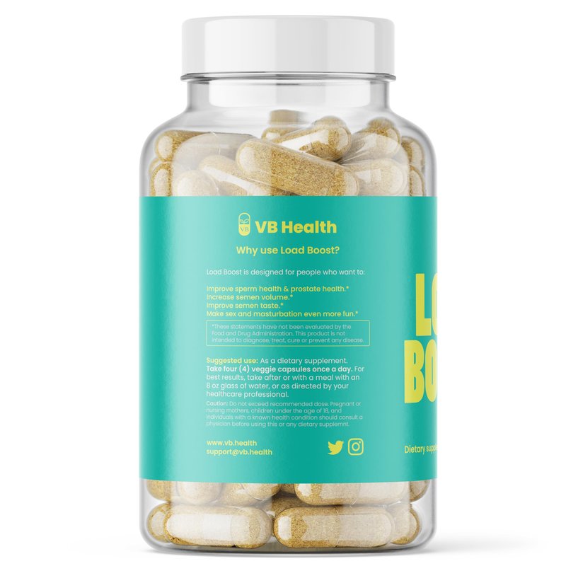 VB Health Load Boost - Semen Volume, Sperm Health, & Men's Fertility - 120 Capsules (1 Month Supply)