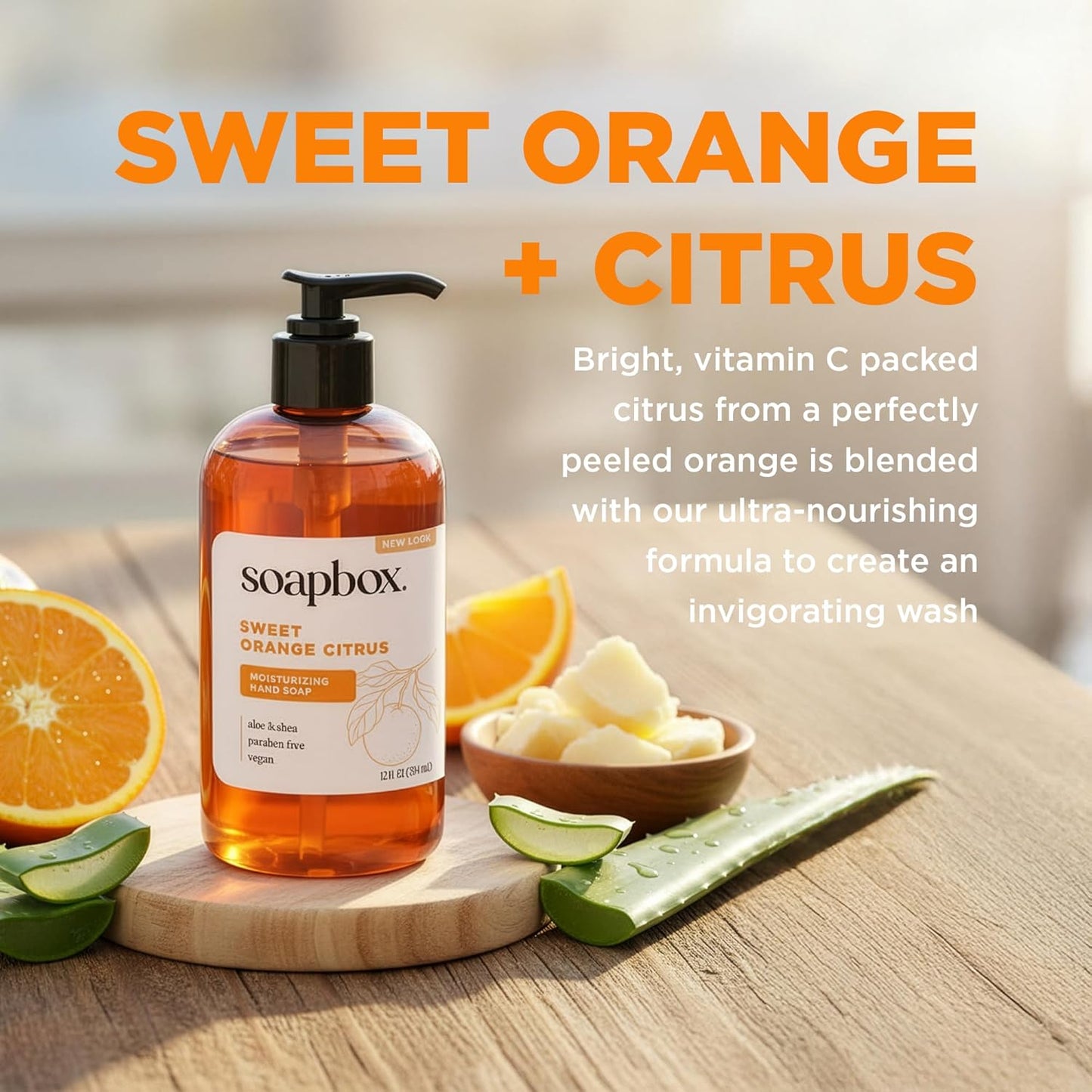 Sweet Orange Citrus Liquid Hand Soap - Moisturizing Gentle Cleanser | Clean Ingredients, 3 Pack