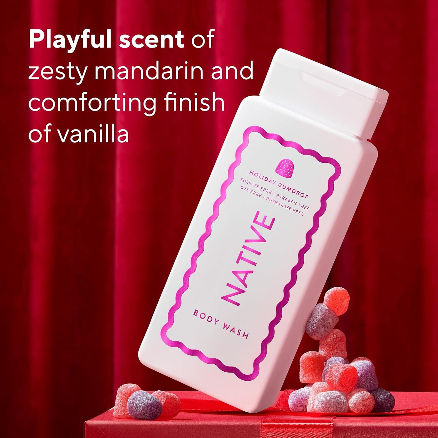 Native Body Wash - Holiday Gumdrop Scent | Naturally Derived Ingredients, Sulfate & Paraben Free | 18 oz