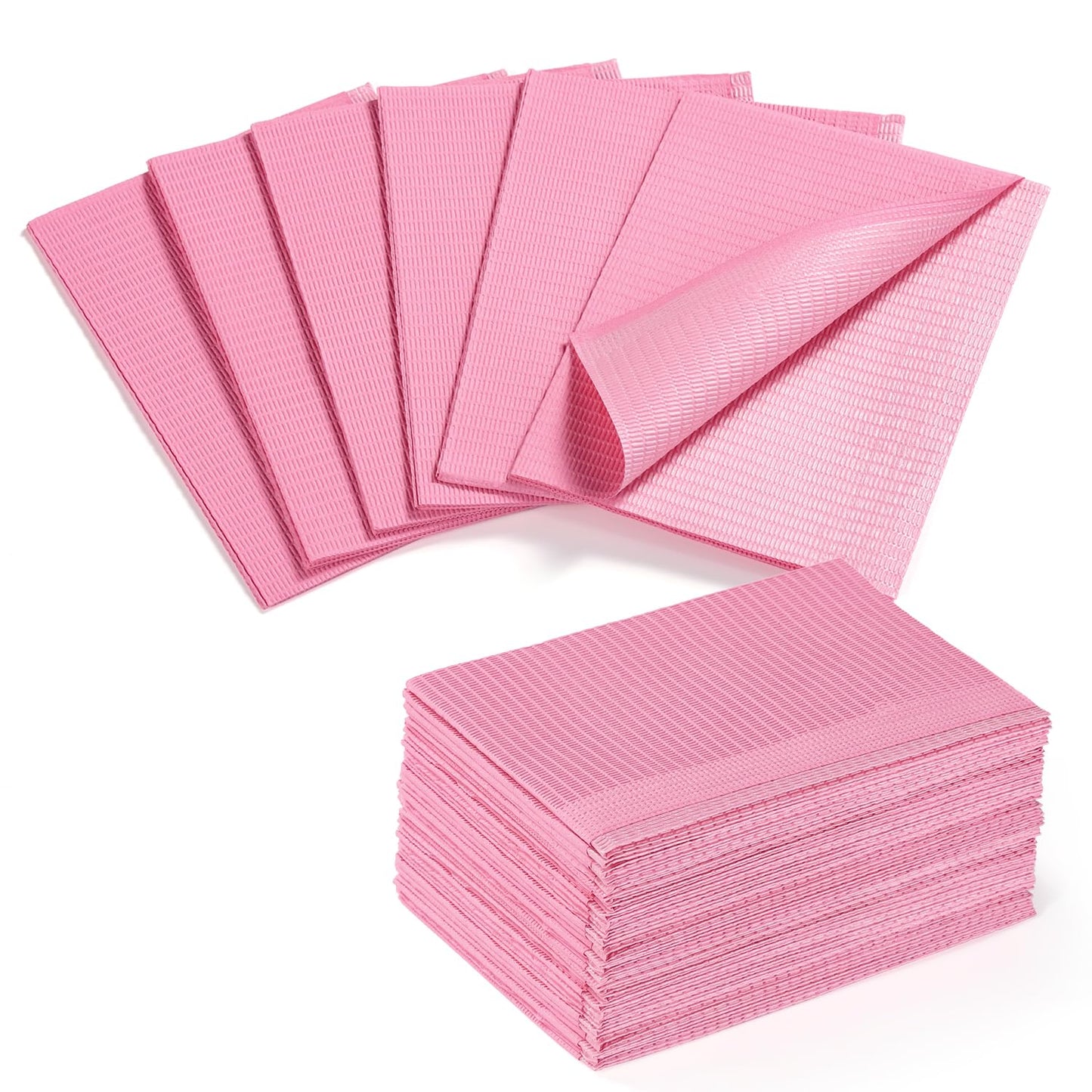 Disposable Nail Mats - 20-Pack Foldable Acrylic Nail Art Practice Sheets | 3-Ply Waterproof 13" x 18" Pink Pads