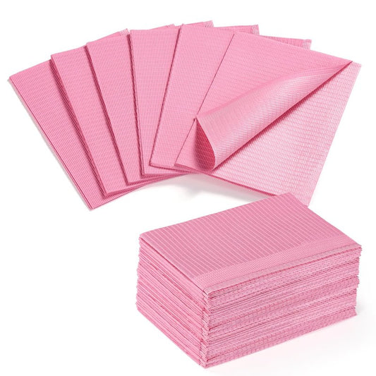 Disposable Nail Mats - 20-Pack Foldable Acrylic Nail Art Practice Sheets | 3-Ply Waterproof 13" x 18" Pink Pads
