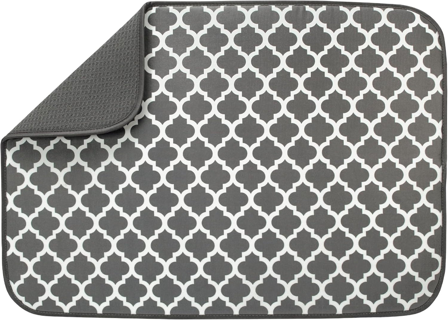 Dish Drying Mat XL - Absorbent Microfiber Kitchen Counter Pad | 18” x 24” | Charcoal