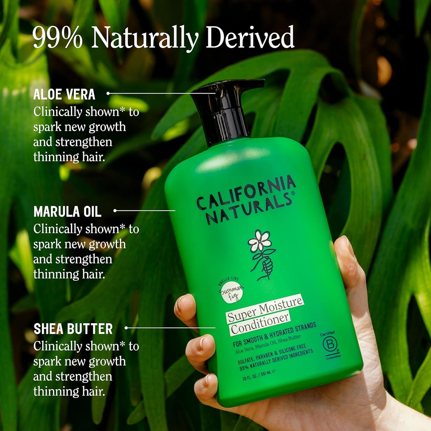 California Naturals Super Moisture Fig Shampoo & Conditioner Set - Natural, Vegan, Color Safe | 20 oz for Damaged Hair