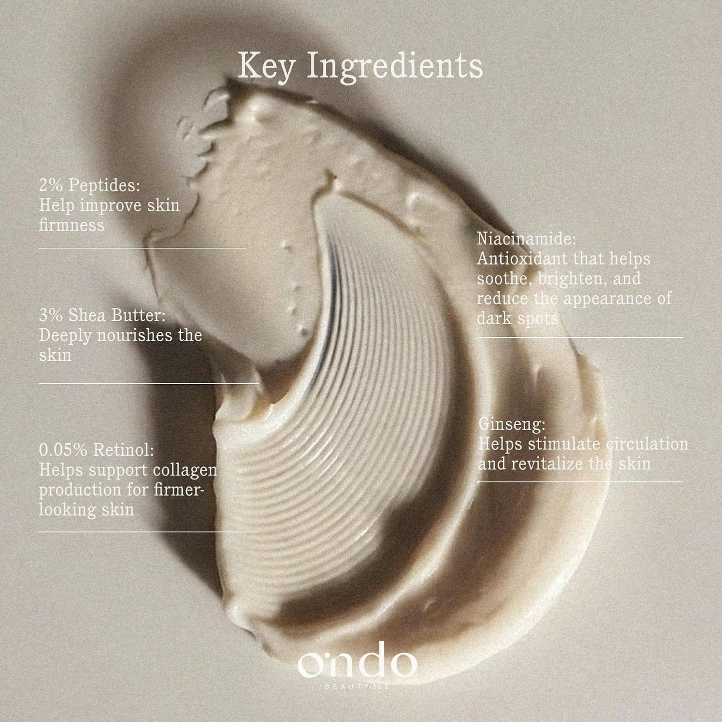 ONDO Beauty Retinol & Ginseng Youth-Preserving Treatment - Firming Vegan Cream for Smooth, Radiant Skin | 1.69 fl. oz.