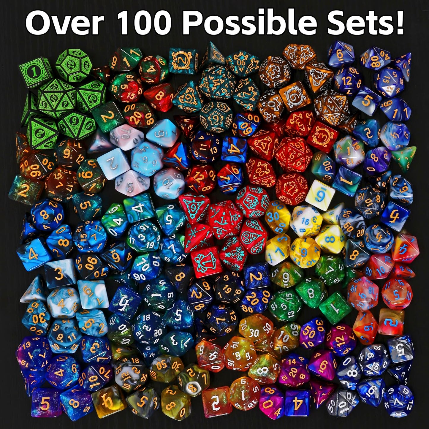 Coyeekn Mystery Dice Set, DND Dice Set of 7 Polyhedral Dice - 1 in 10 Chance to Get Legendary Dice, Dice Goblin, Suitable for Role Playing DND Gift
