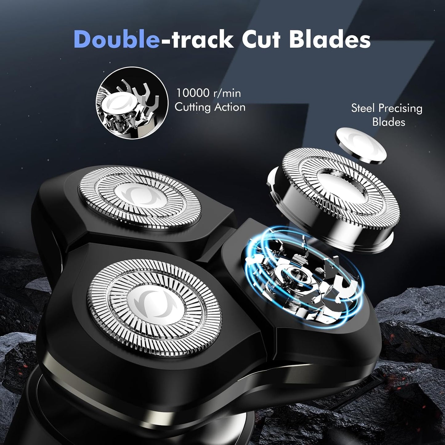 Electric Razor for Men - 2025 Magnetic Waterproof Shaver with Smart LED Display | Wet/Dry Use & All-in-One Charging Base