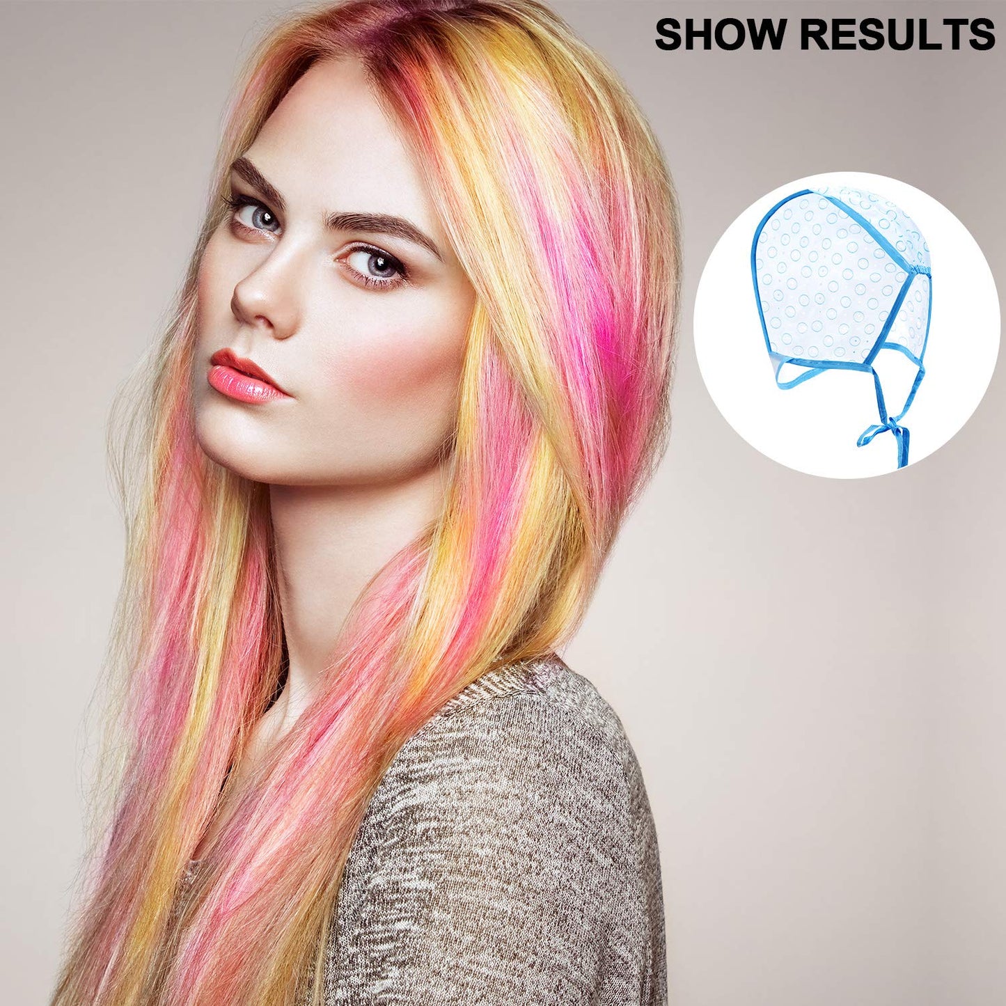 6 Pieces Highlighting Cap Hair Frosting Cap Highlight for Dye Color with Plastic Hooks Hair Coloring Salon Hairdressing Tool Kit Supplies(Blue)