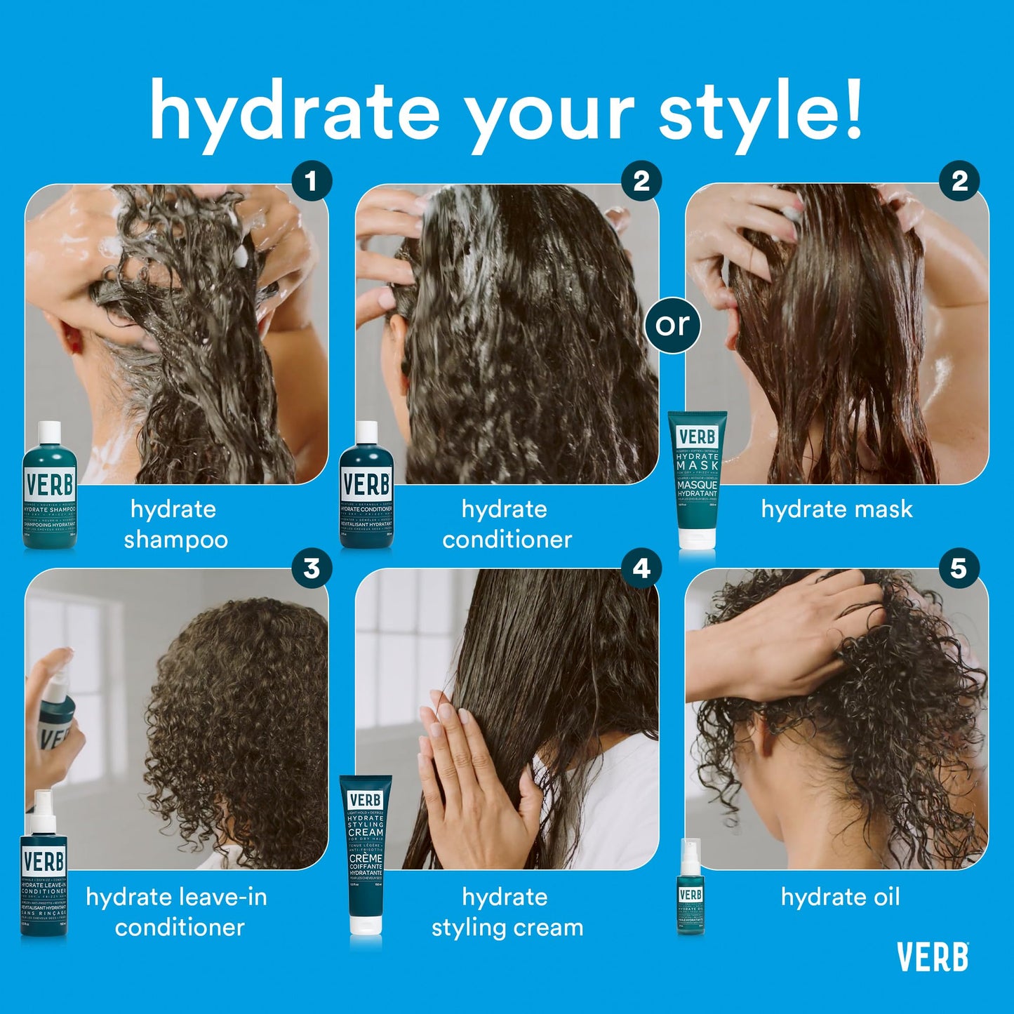 VERB Hydrate Oil Deluxe Sample - Add Moisture -Increases Shine - Smooth Frizz - Heat Protection for Dry + Frizzy Hair - Amber + Warm Jasmine Scent