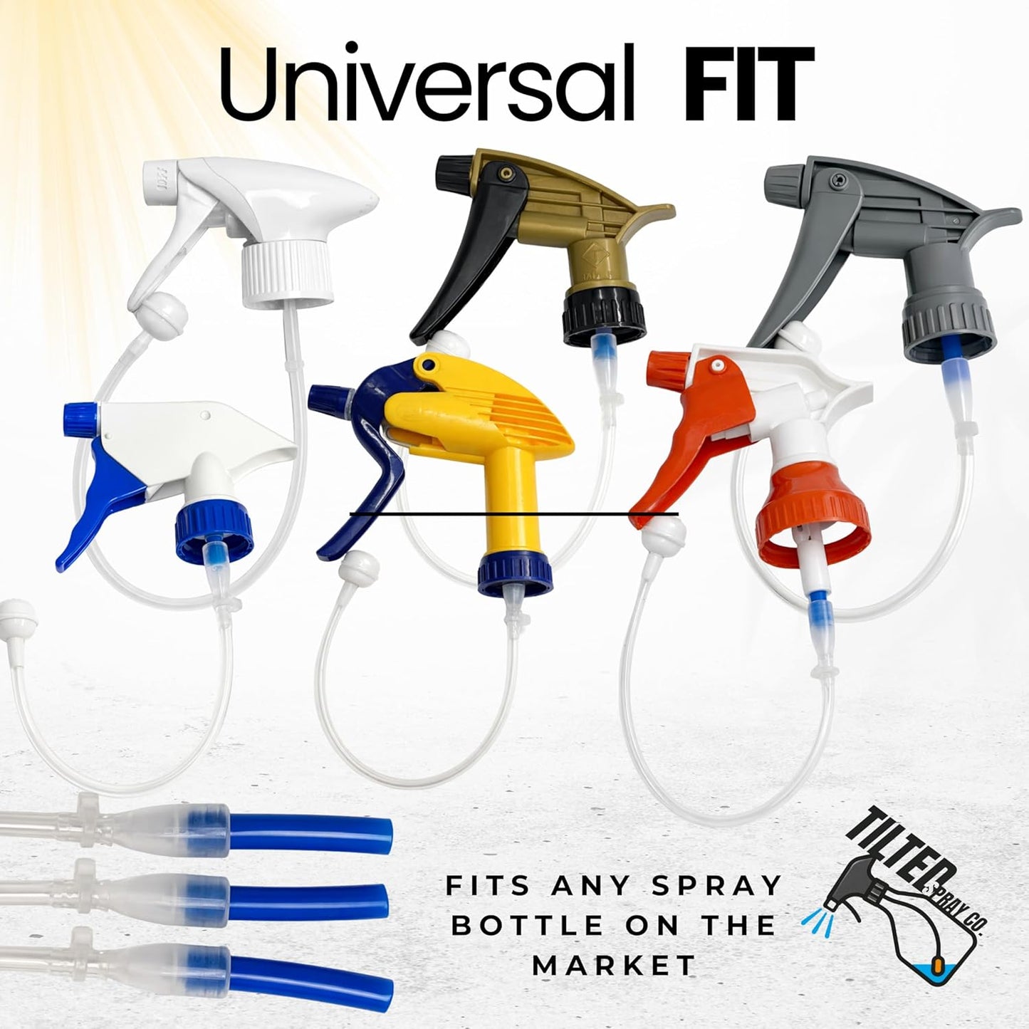 360 Spray Bottle Adapter - Universal Reusable Design for 360-Degree Spraying | Weighted Dip Tube (3-Pack)