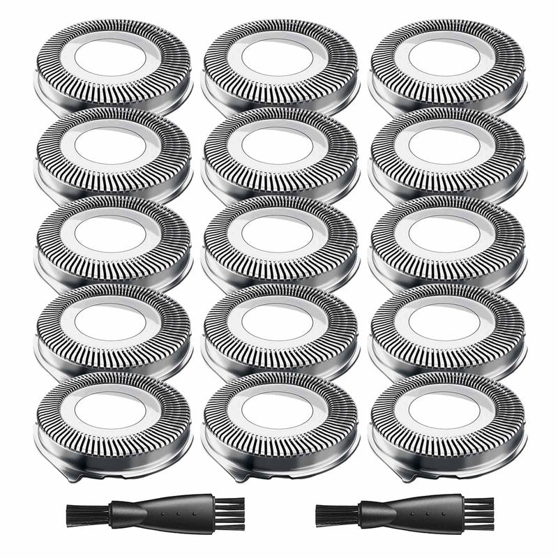 SH30 Replacement Heads Compatible with Norelco Replacement Heads, 15PCS Philips Norelco Shaver 2400 Series Replacement Blades for Shaver 3900 X3001/90 S3341/92, 2 Cleaning Brush