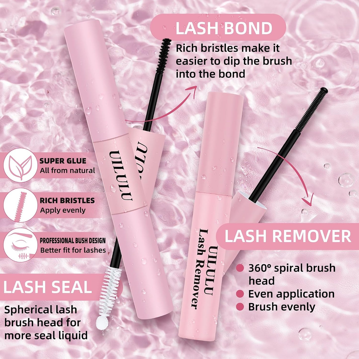 Lash Bond and Seal - Waterproof Eyelash Cluster Glue with Remover | Long-Lasting Hold (10ml + 5ml)