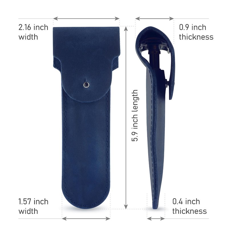 Safety Razor Head Protecting Leather Cover, Genuine Cowhide Leather Double Edge Safety Razor Case Accessories for Travel, Butterfly Razor Case, Soft Leather Double Edge Razor Case