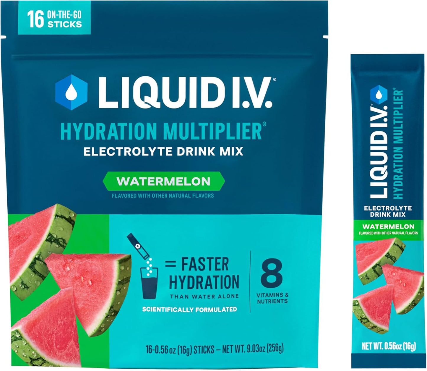 Liquid I.V.® Hydration Multiplier - Electrolyte Powder Drink Mix | Popsicle Firecracker Flavor | 16 Servings