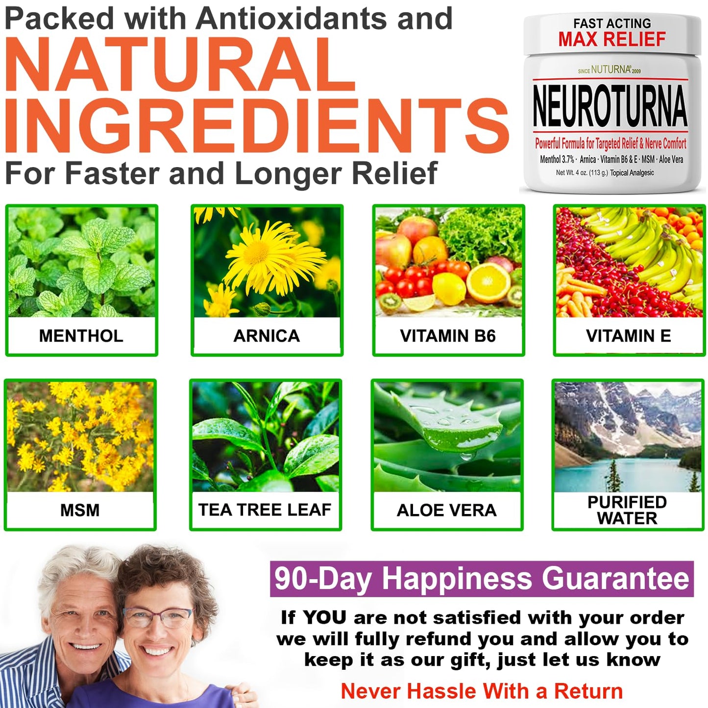 Neuropathy Nerve Cream - Fast Acting for Feet Hands Legs Toes - Ultra Strength Menthol, Arnica, Aloe Vera, MSM, Natural Soothing Nerve Comfort - Extra Large 8 oz