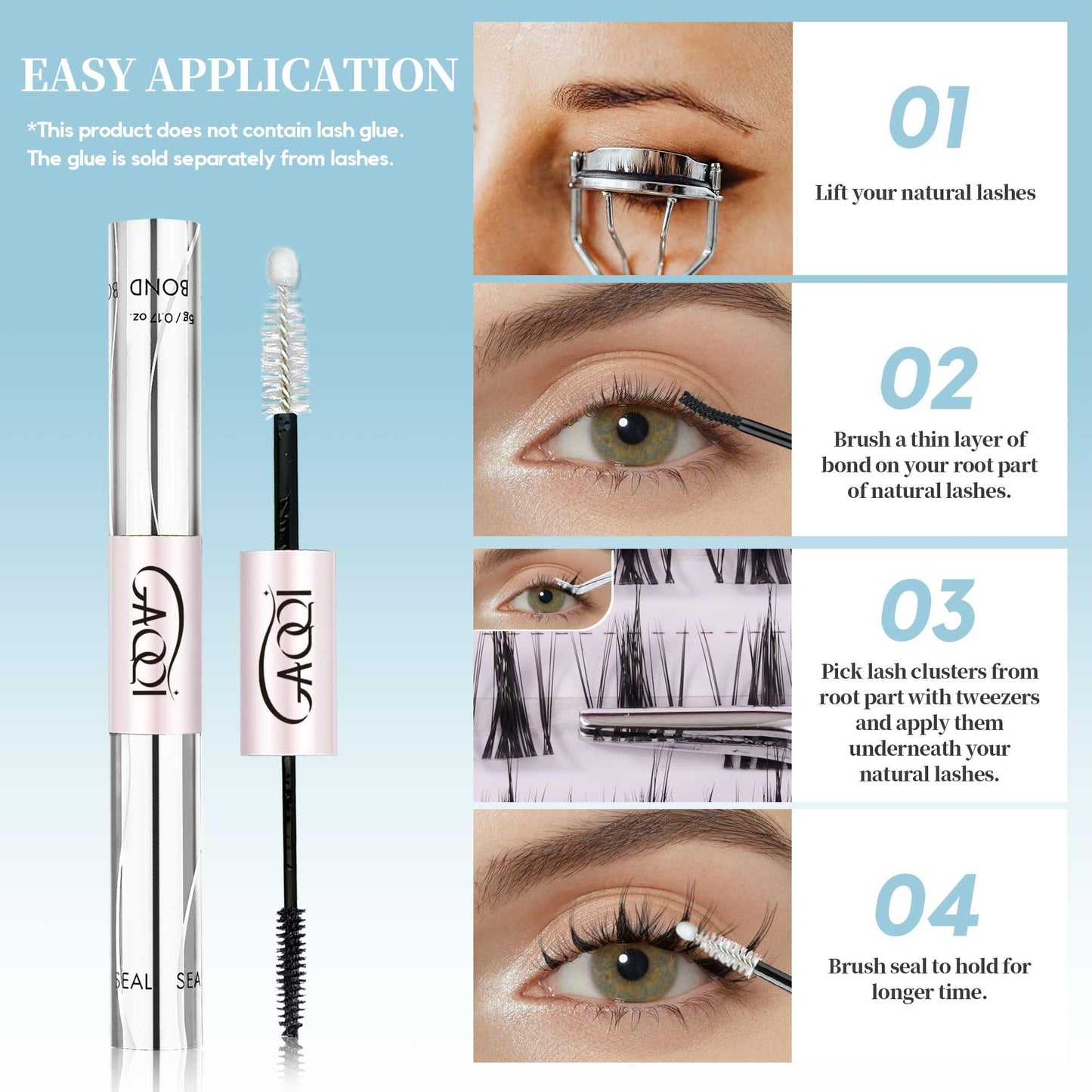 GAQQI Lash Clusters Volume & Wispy Eyelash Clusters 10-14mm Cluster Lashes 120PCS, Cluster Eyelash Extensions C Curve, Ultra-thin & Soft Clear Band False Lashes Wide Band (WING)