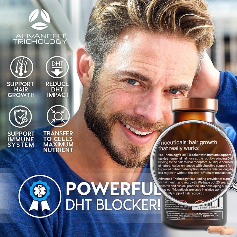 DHT Blocker Hair Growth Supplement for Men & Women - Clinically Approved | 20 Years of Expertise