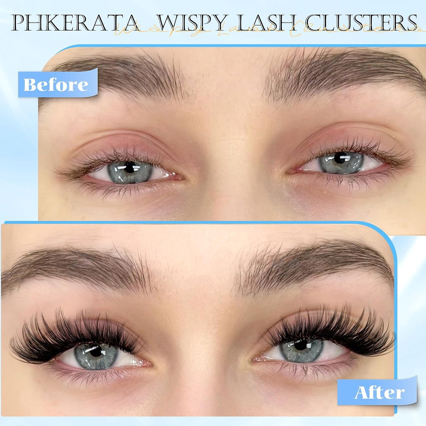 Wispy Eyelash Clusters - 120 Pcs Natural D Curvature Individual Lash Extensions | Reusable DIY Thin Band