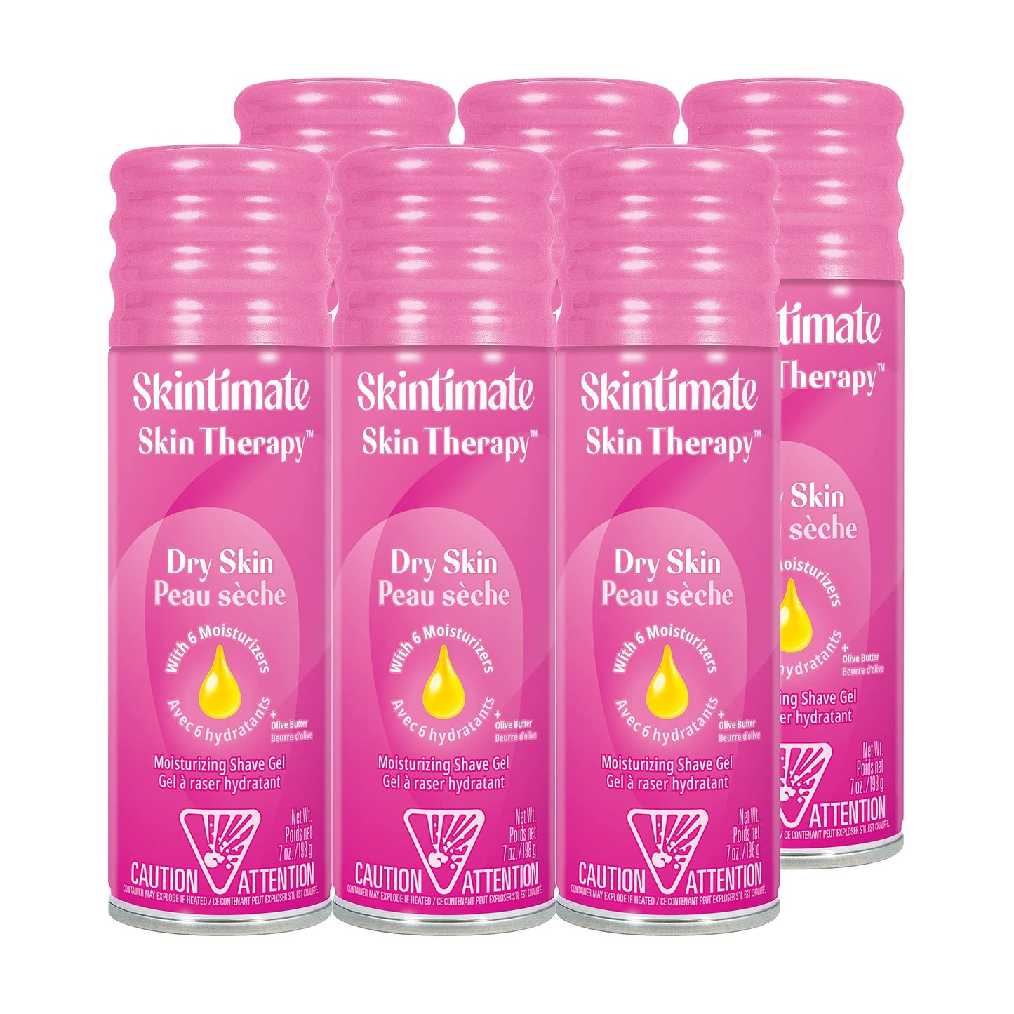 Skintimate Skin Therapy Dry Skin Shave Gel for Women, 6 Pack | Skintimate Shaving Cream for Women, Womens Shaving Cream, Shaving Foam, Womens Shave Gel, Pack of 6, 7oz each