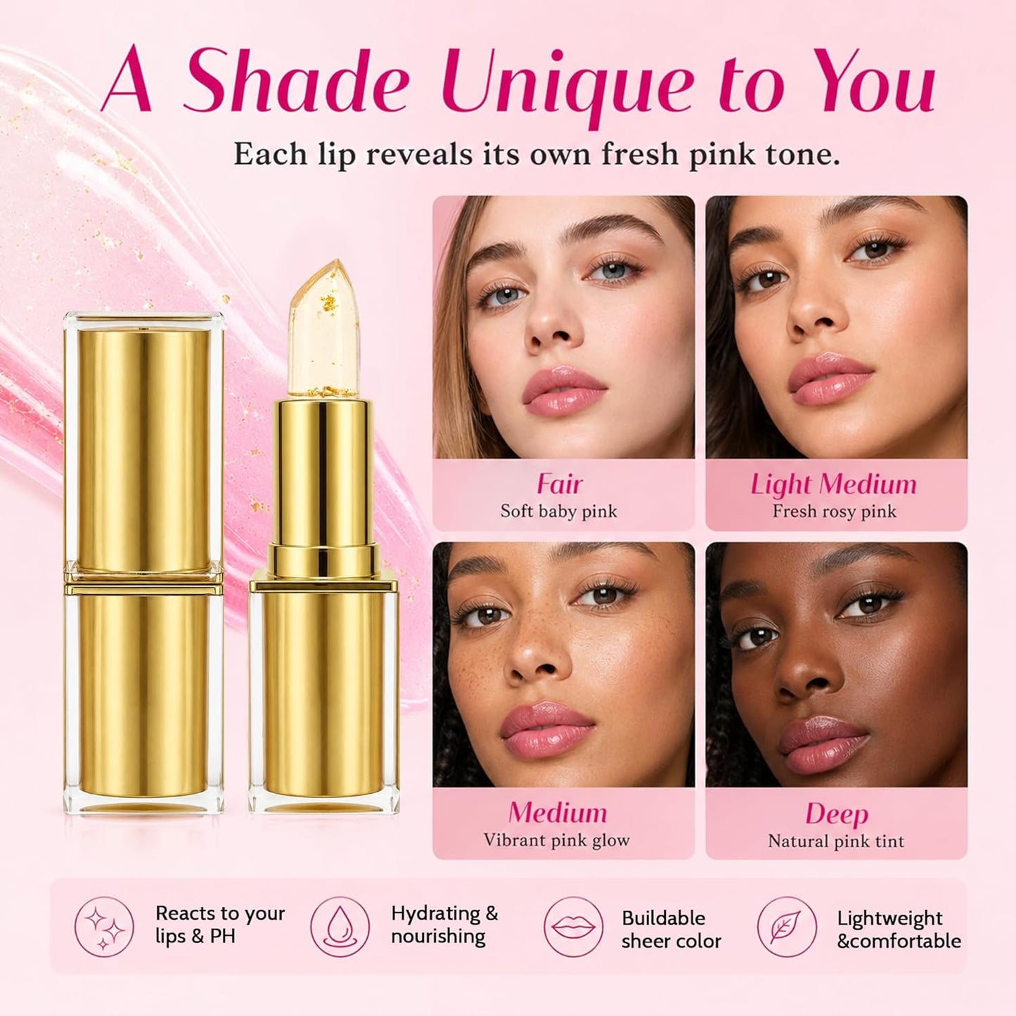 pH Color Changing Lipstick - 2 Pack | Adapts to Your Natural Tone, Long-Lasting Moisturizing Balm
