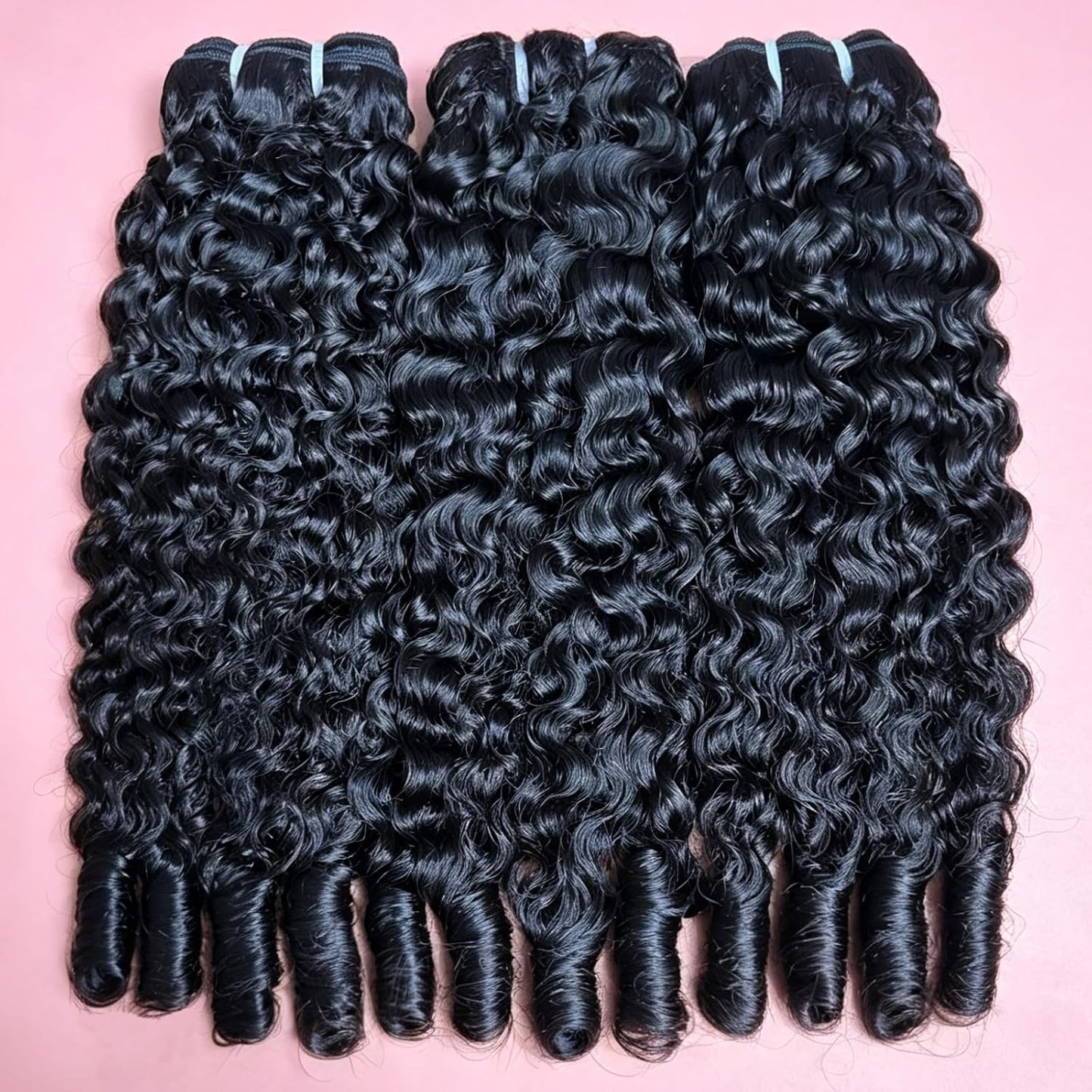 Burmese Curly Hair Bundles - 3Pcs Water Wave 12A Virgin Hair | 18, 20, 22 Inch Natural Black