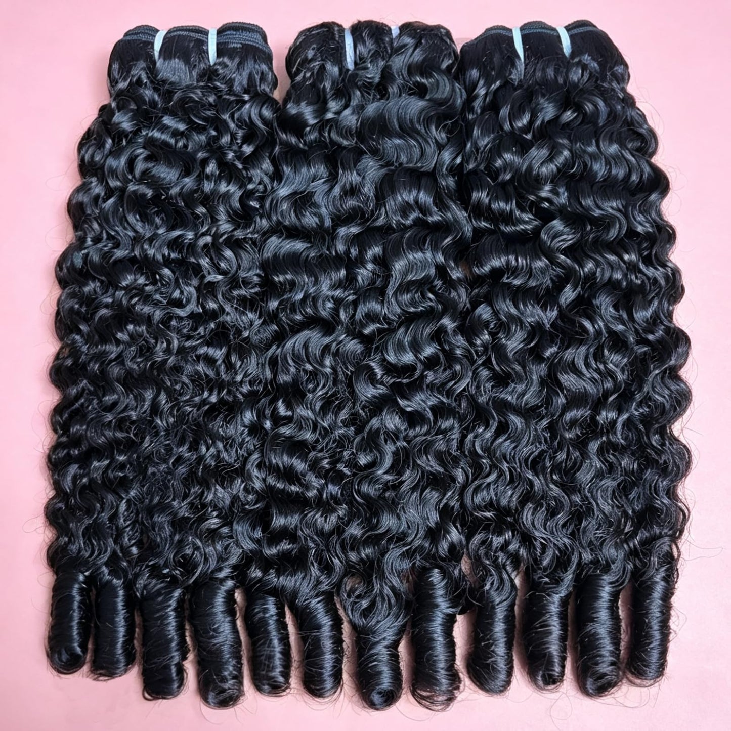 Burmese Curly Bundles Human Hair 3Pcs Curly Human Hair Bundles with Spiral End 16 18 20 Inch 12A Unprocessed Virgin Hair Quick Weave