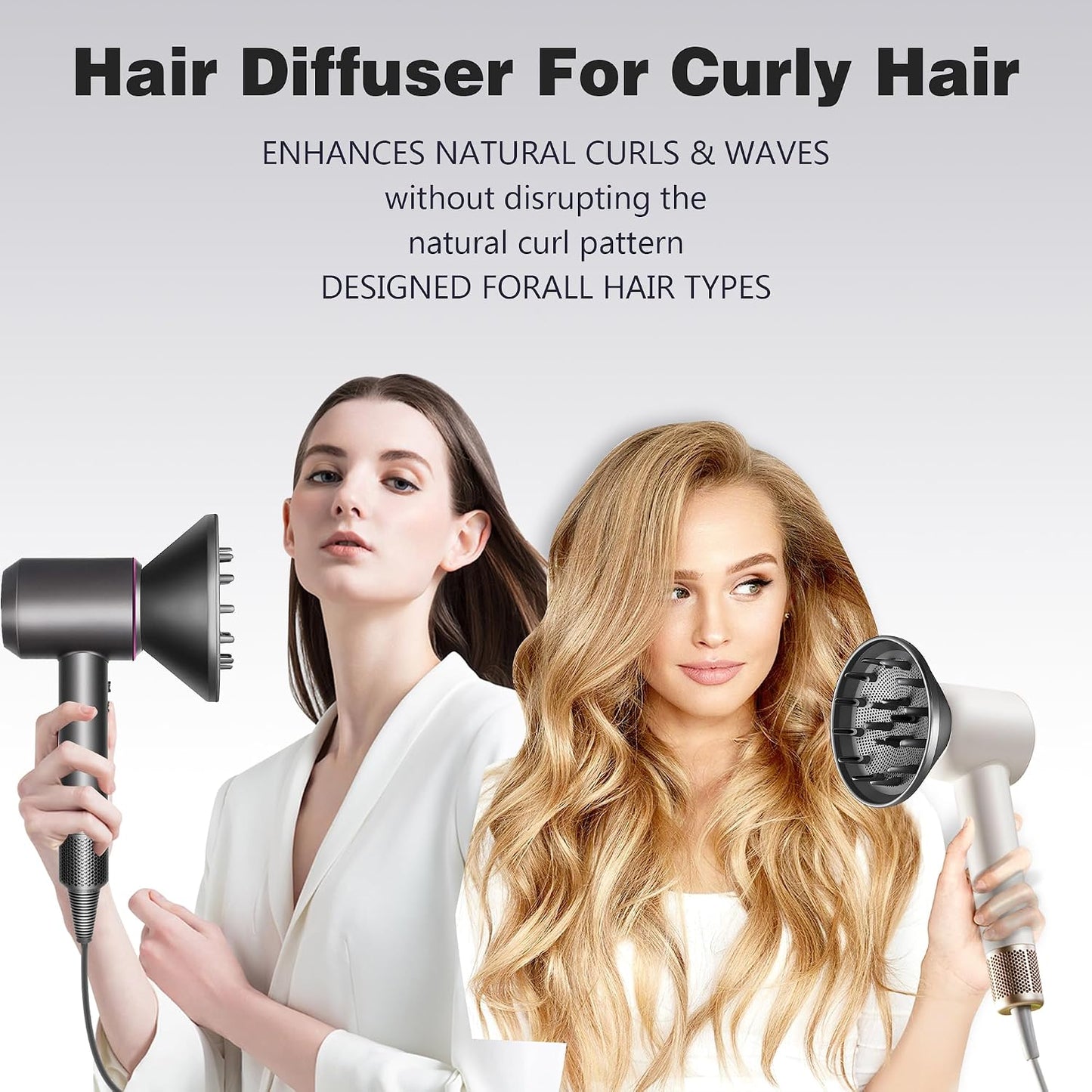 Dyson Hair Diffuser Attachment Nozzles - Styling Tool for Wavy & Curly Hair | Compatible with HD01, HD02, HD03, HD04, HD08, HD15