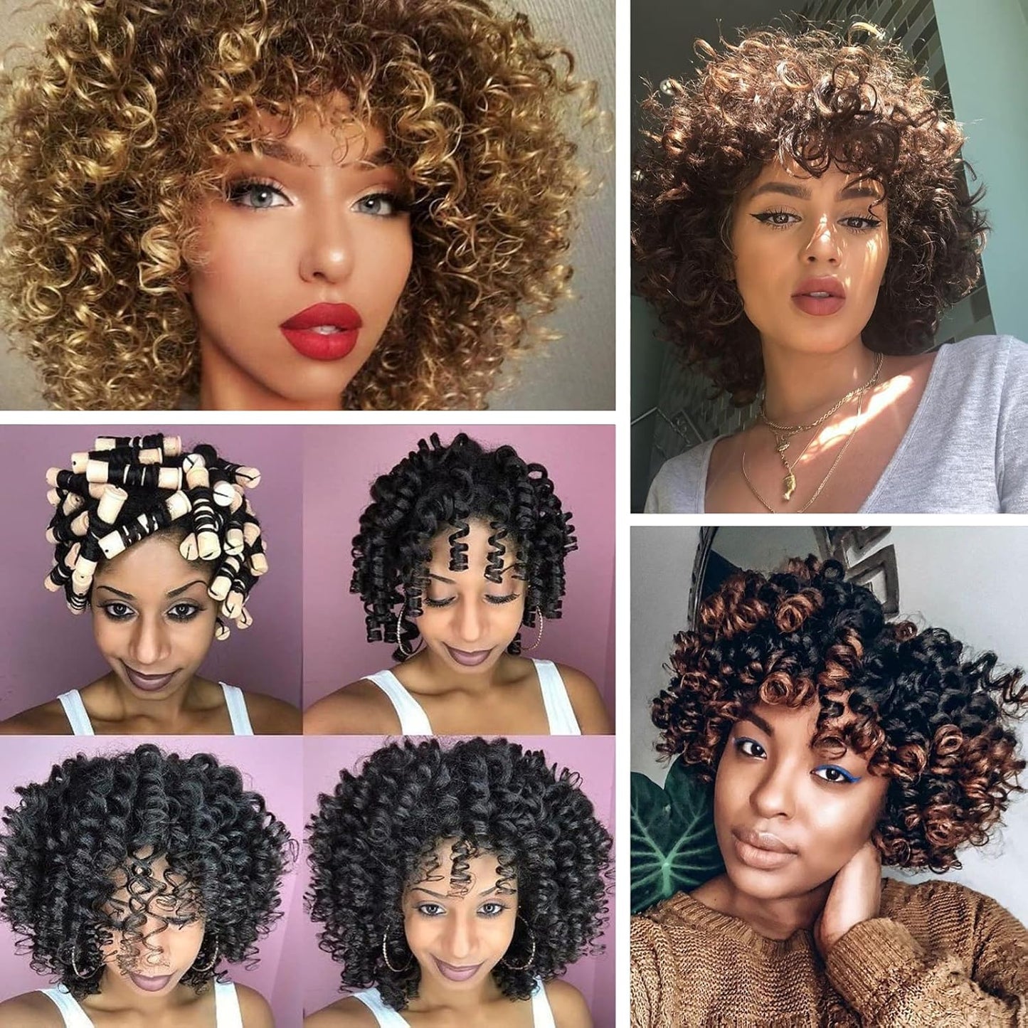 Large Perm Rods for Natural Hair Curling - Beige Styling Rollers for Long & Short Hair