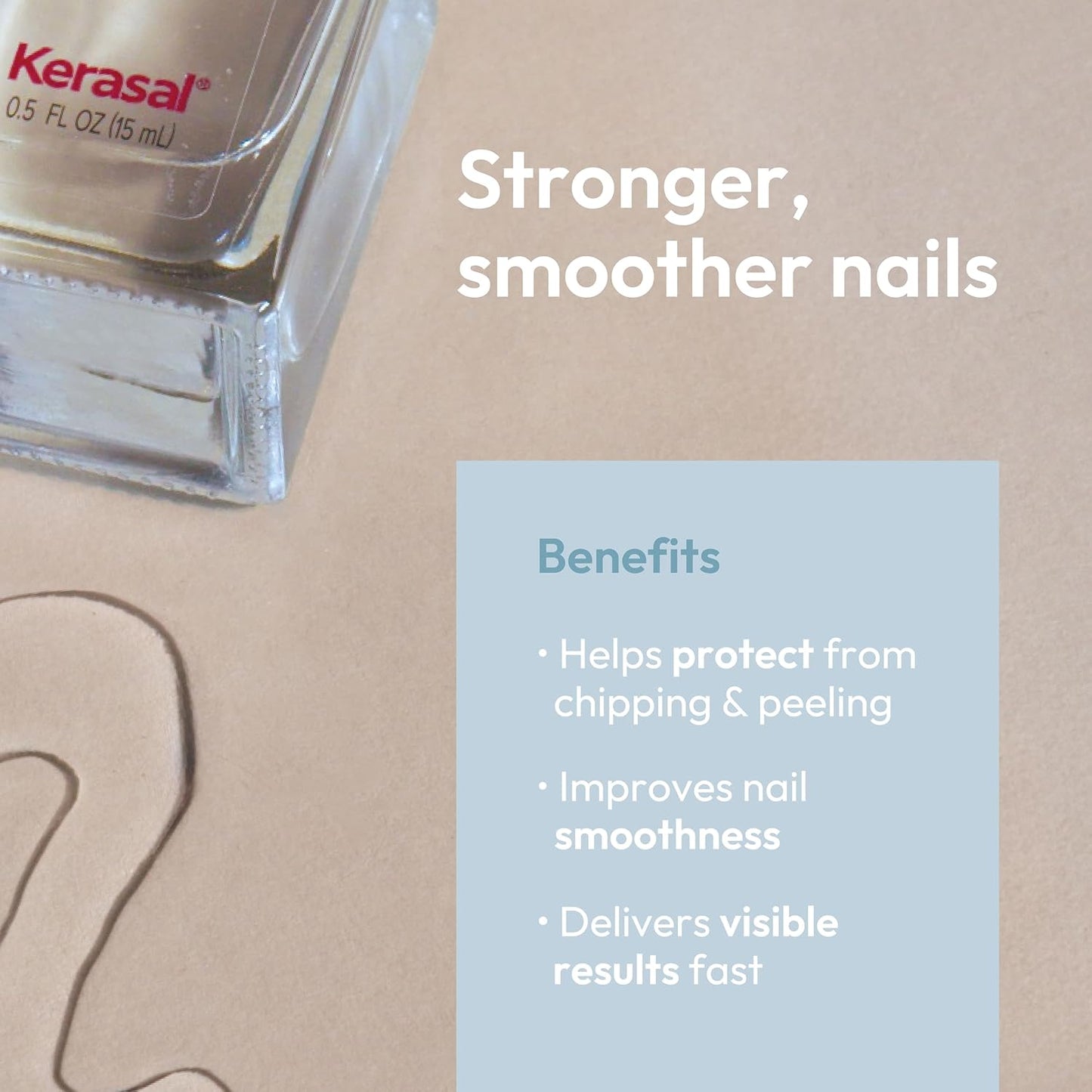 Kerasal Nail Strengthening Base Coat - Hydrolyzed Keratin & Hyaluronic Acid | 0.5 Oz