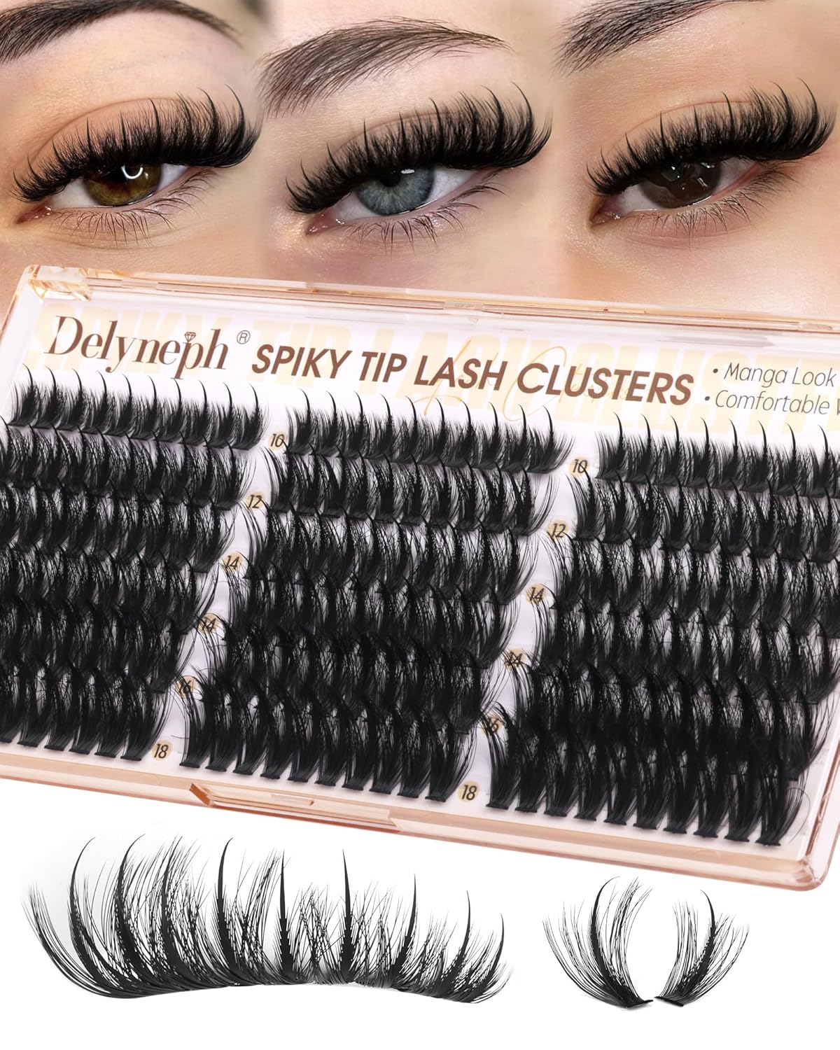 Eyelash Glue - Waterproof Bond & Seal for Lash Clusters | Long-Lasting 72H Adhesive, Latex-Free (5ml+5ml)