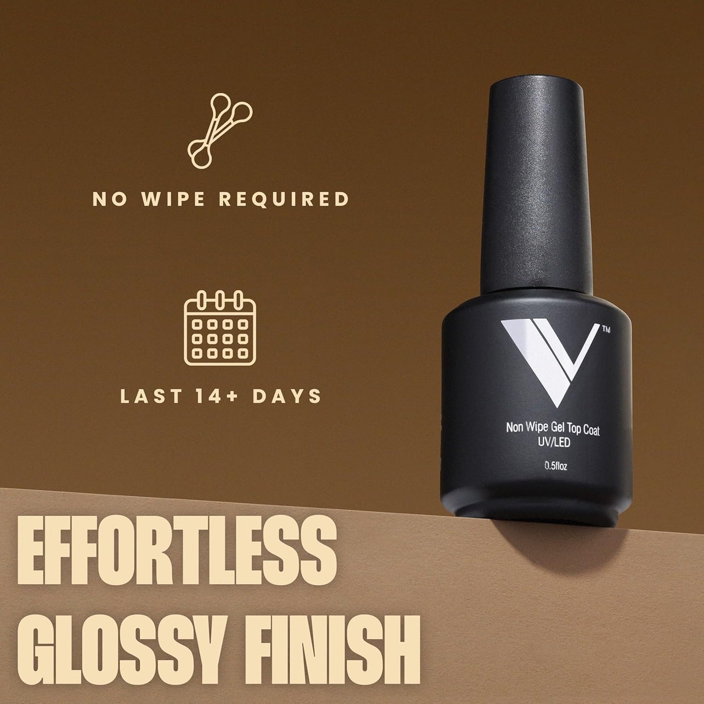 V Beauty No Wipe Gel Top Coat - Long Lasting, Scratch Resistant, Glossy Finish | 15ml