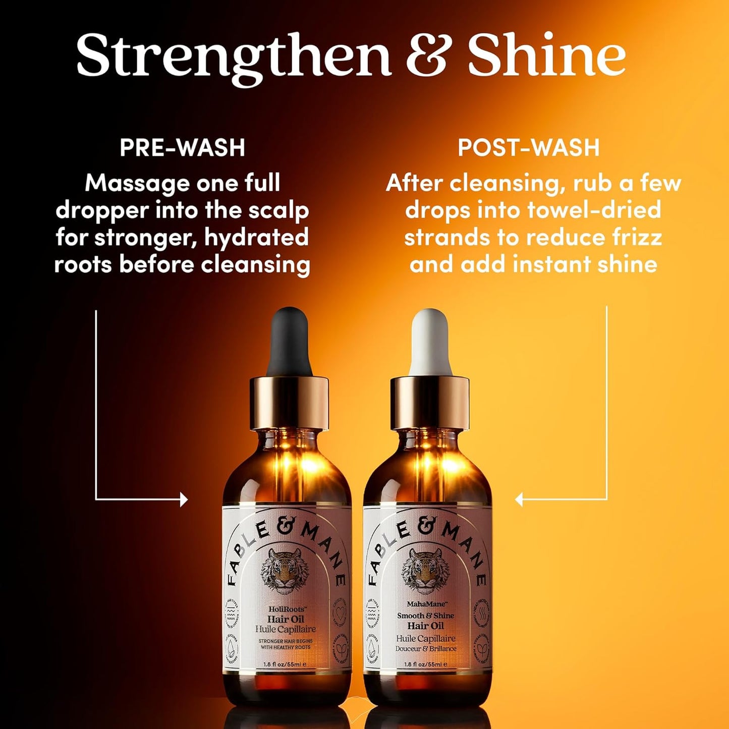 MahaMane Smooth & Shine Hair Serum - Protective Oil Treatment for Dry, Damaged Hair | 1.8 FL Oz