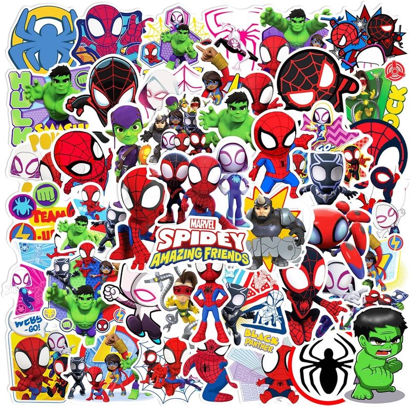 Spider-Man Stickers - 50Pcs Vinyl Waterproof Aesthetic Stickers for Water Bottles, Laptops, Phones & Journals | Gift for Kids & Women