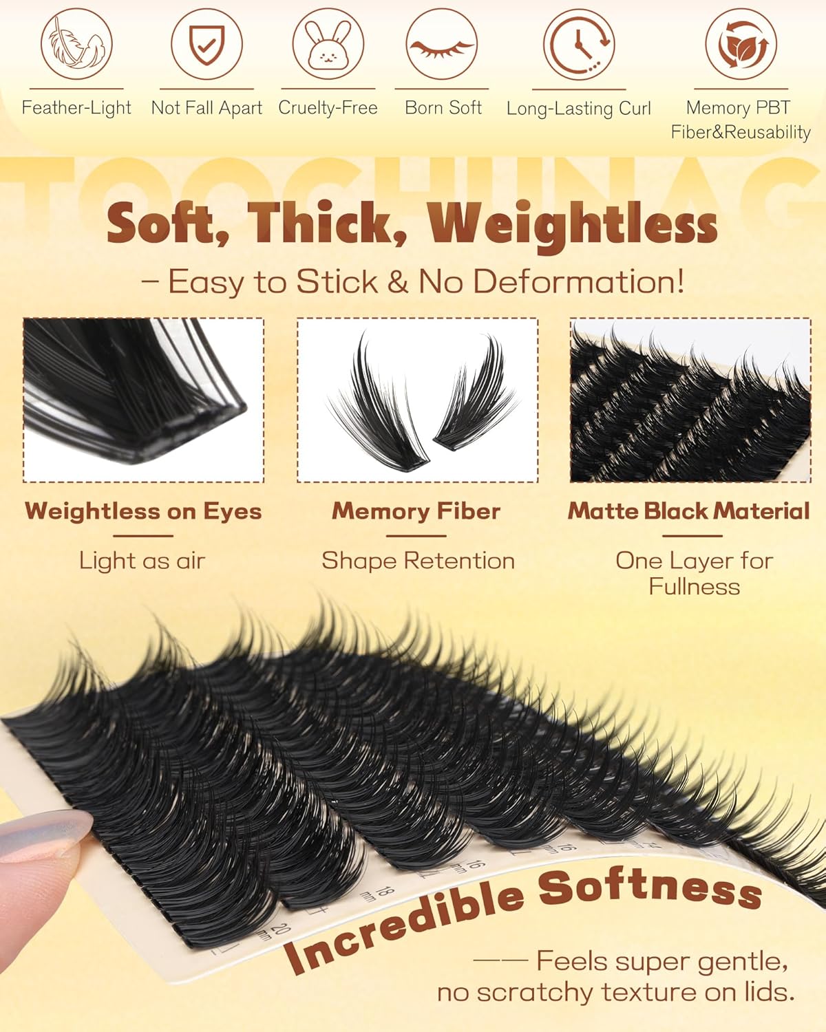 Spiky Manga Lash Clusters - 300pcs Anime Eyelash Extensions | 12-20mm Fairy Lashes for DIY Volume 80D/100D