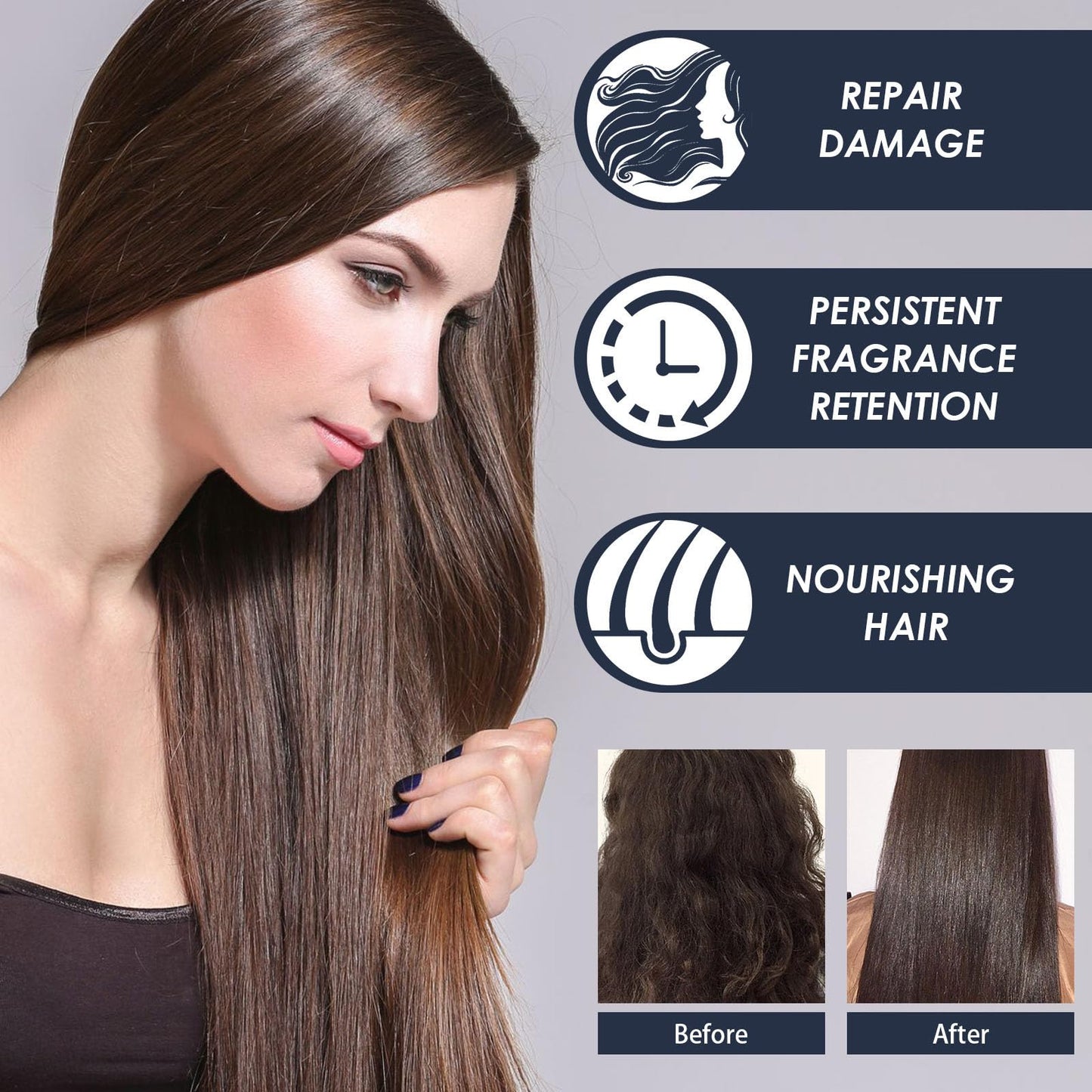 2PCS Keratin Hair Straightening Cream, Protein Hair Straightener Cream for Long-Lasting Smooths Frizz Used with Hair Straightener, Hydrating Hair Mask for Wavy, Curly, Damaged and Dry Hair 2.03OZ *2