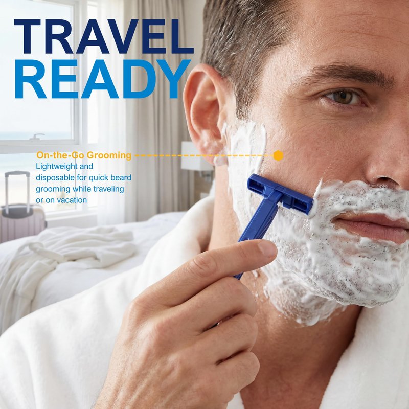 MED PRIDE Medical Razor, Double Edge Shaver (Medpride Disposable Razors | 50-Pack| Twin Blades & Easy Grip For Max Control & Smoothness| Unisex, Smooth & Comfortable Shaving Care for Men & Women)