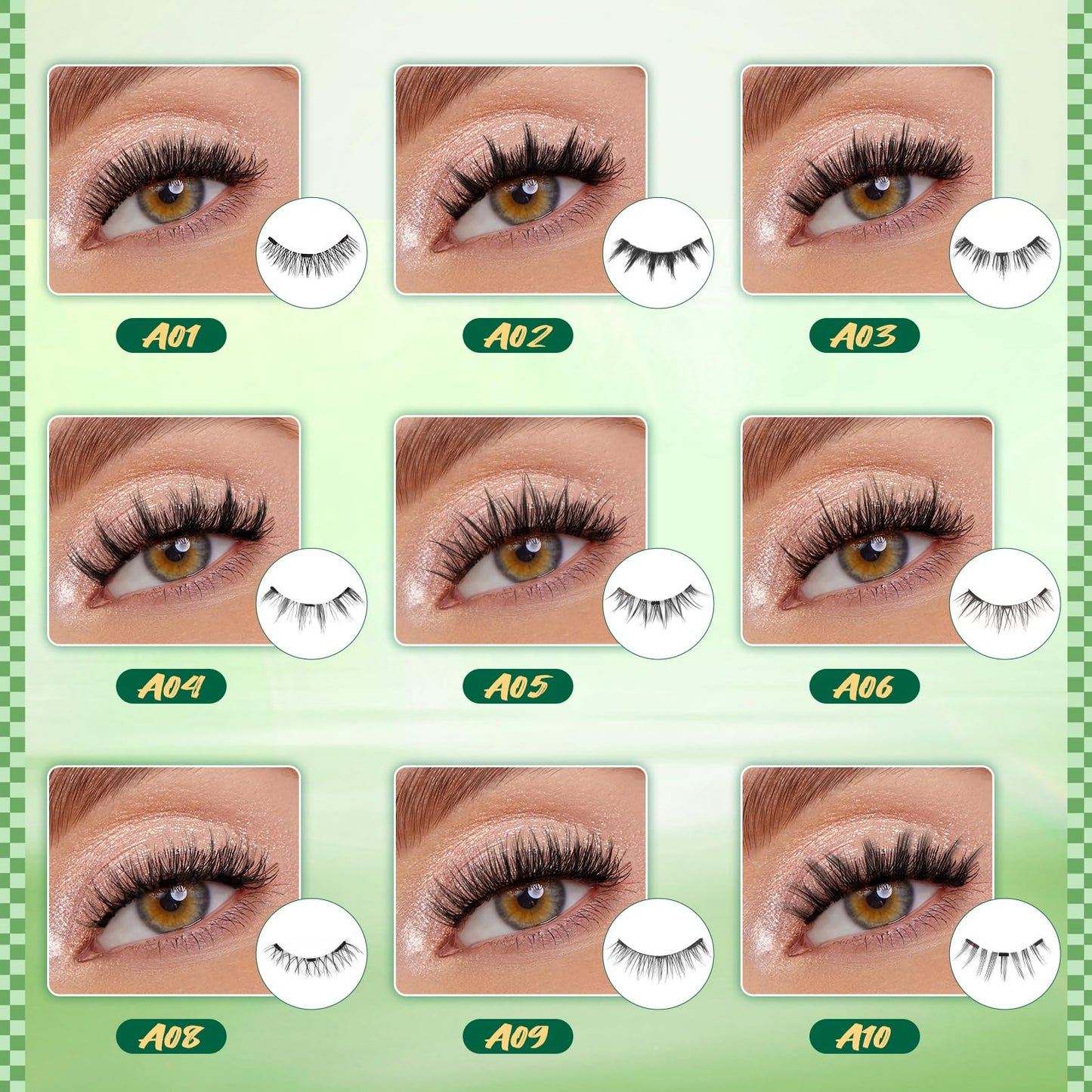 KEYYOU Daily Wear Reusable Magnetic Eyelashes 2 Pair with Applicator No Glue Needed 3D Natural Magnetic Lashes, Easy to Apply & Long Lasting for Daily Use & Events(A01+A01)