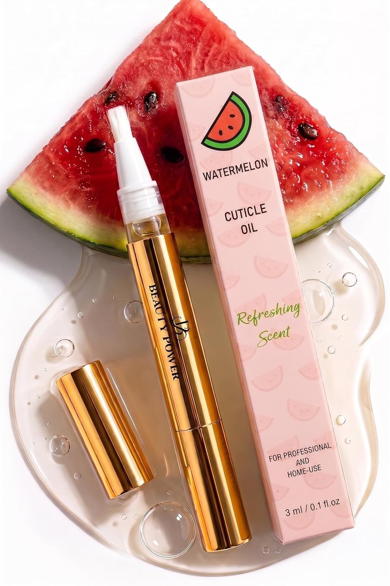 Nail Strengthening Cuticle Pen - Watermelon Nail Oil Serum with Vitamins A, D, E, B5 & Natural Oils | Repair Brittle Nails