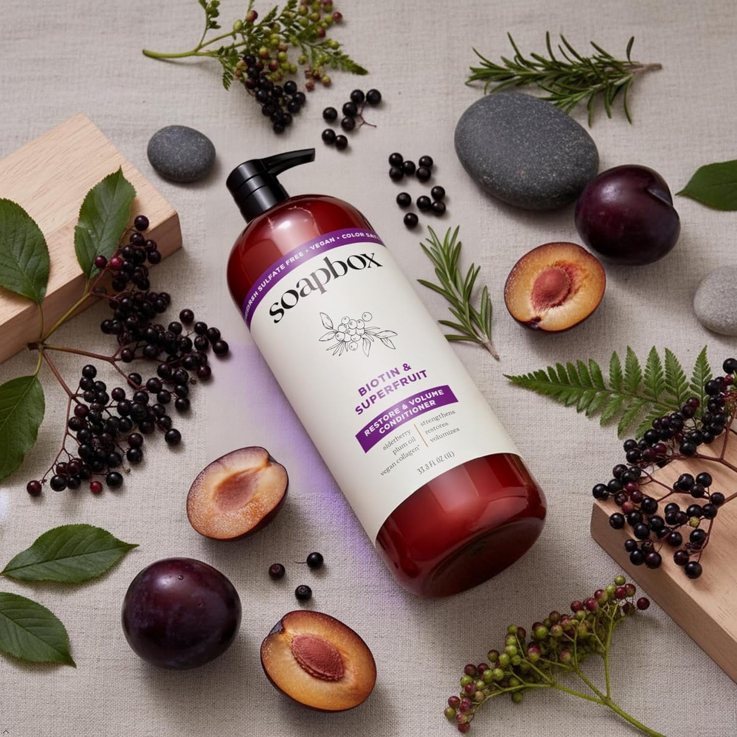 Biotin & Super Fruit Conditioner - Volumizing Hair Care, Clean Ingredients | 33.8oz Liter
