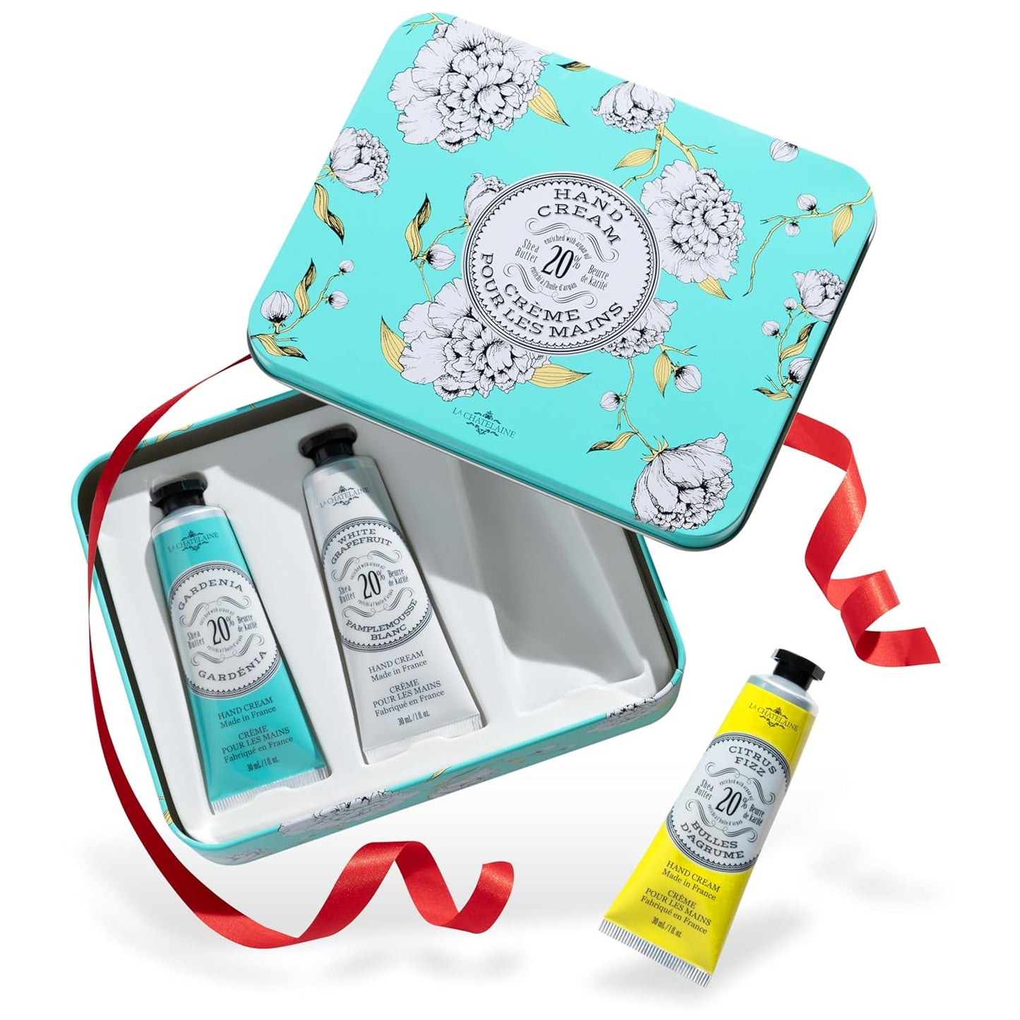 La Chatelaine 20% Shea Butter Hand Cream - Nourishing Travel Size Gift Set for Women | Coconut Milk & Lychee Cranberry