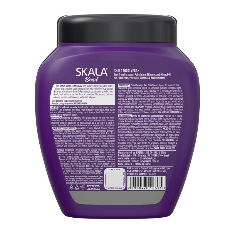 SKALA 2-in-1 Treatment Cream & Leave-In Conditioner - Smoothing Care for Frizz-Prone Hair, 35.2 oz | Rice Protein