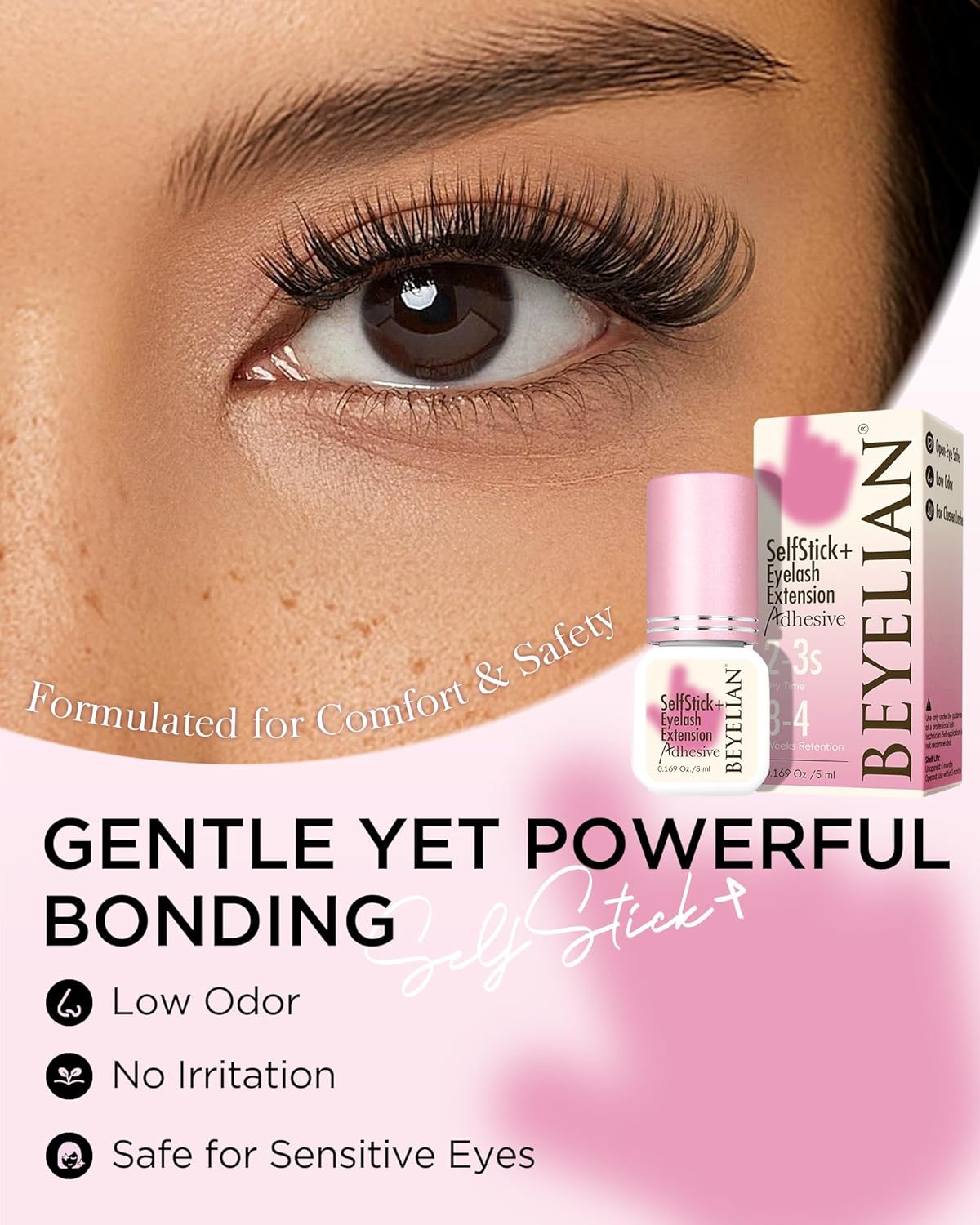Lash Cluster Glue - Strong Hold Black Eyelash Extension Adhesive | Waterproof, Hypoallergenic, 5ML