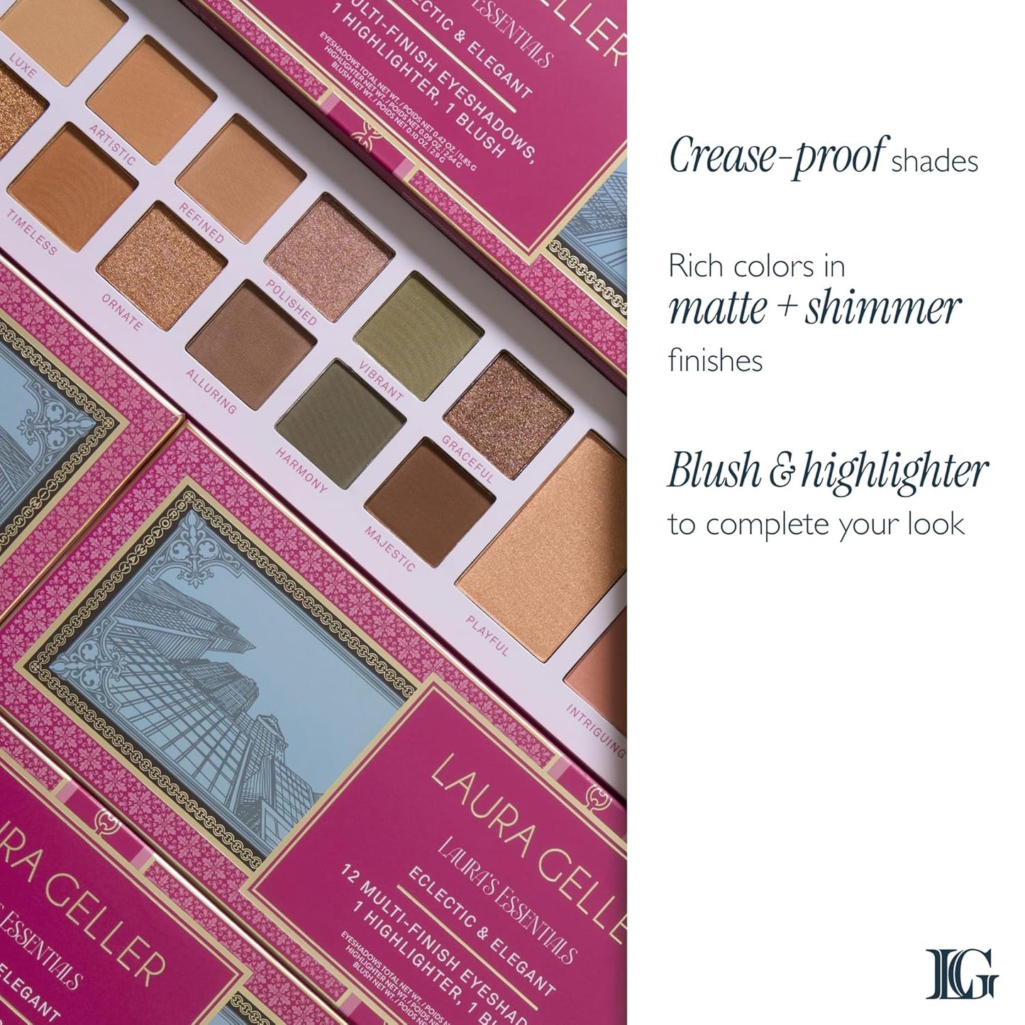 Laura Geller Eyeshadow & Face Palette - Eclectic Shades for Mature Skin | Blush & Highlighter Included