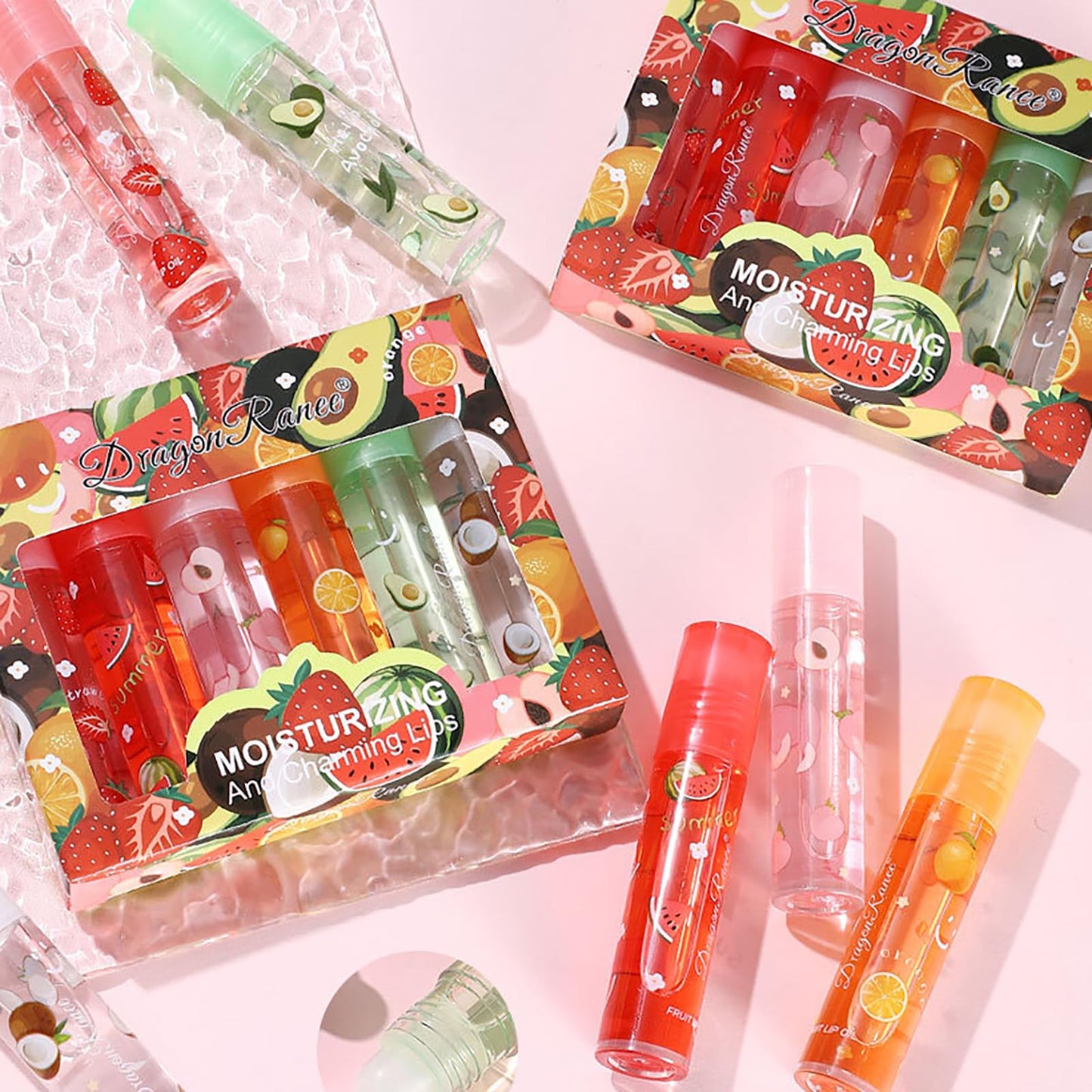 Lissymuse Nourishing Lip Oil Gloss Set, 6pcs Non-Sticky Moisturizing Smooth Glossy Finish Lip Glow Oil, Tinted Plumping Butter Lipgloss Long Lasting Lips Balm - Lips Care Stuff for Women Girls Teens