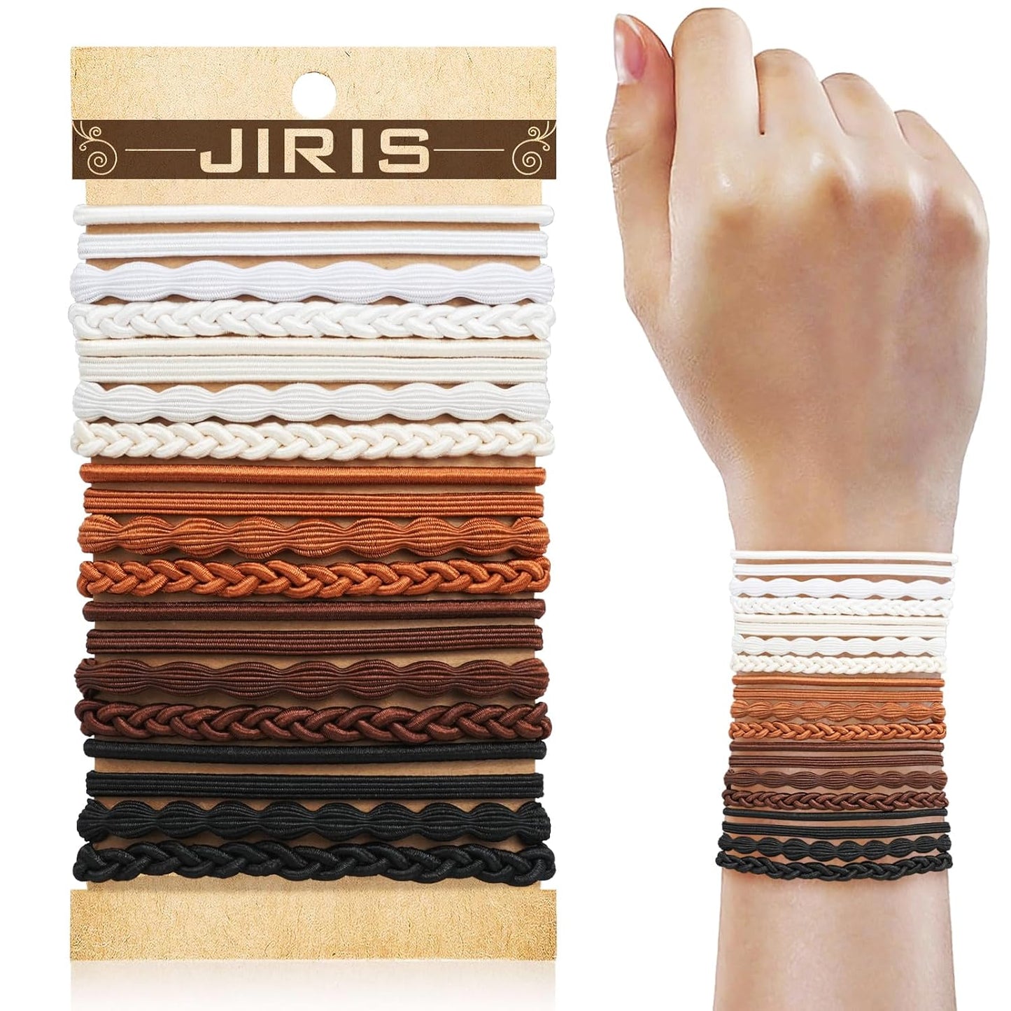 Boho Hair Ties - 20PCS No-Damage Elastic Ponytail Holders | Perfect for Thick or Thin Hair
