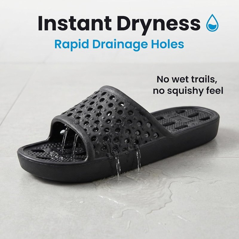 Non-Slip Shower Shoes for Men & Women - Quick-Dry Bath Slippers with Drain Holes | Lightweight Pool & Gym Sandals