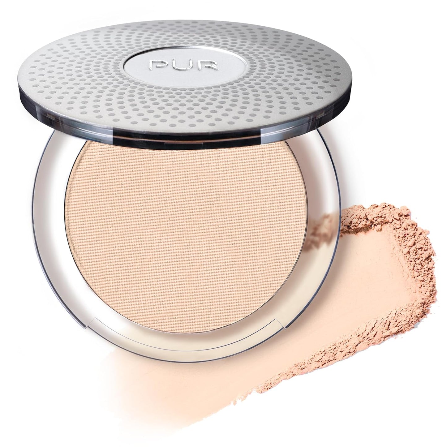 PÜR MINERALS 4-in-1 Pressed Mineral Makeup Powder Foundation with SPF 15 | Buildable Medium to Full Coverage Compact