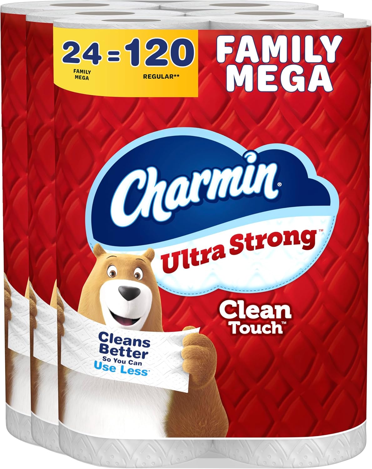 Charmin Ultra Strong Toilet Paper - 24 Mega Rolls | 120 Regular Rolls, Soft & Durable