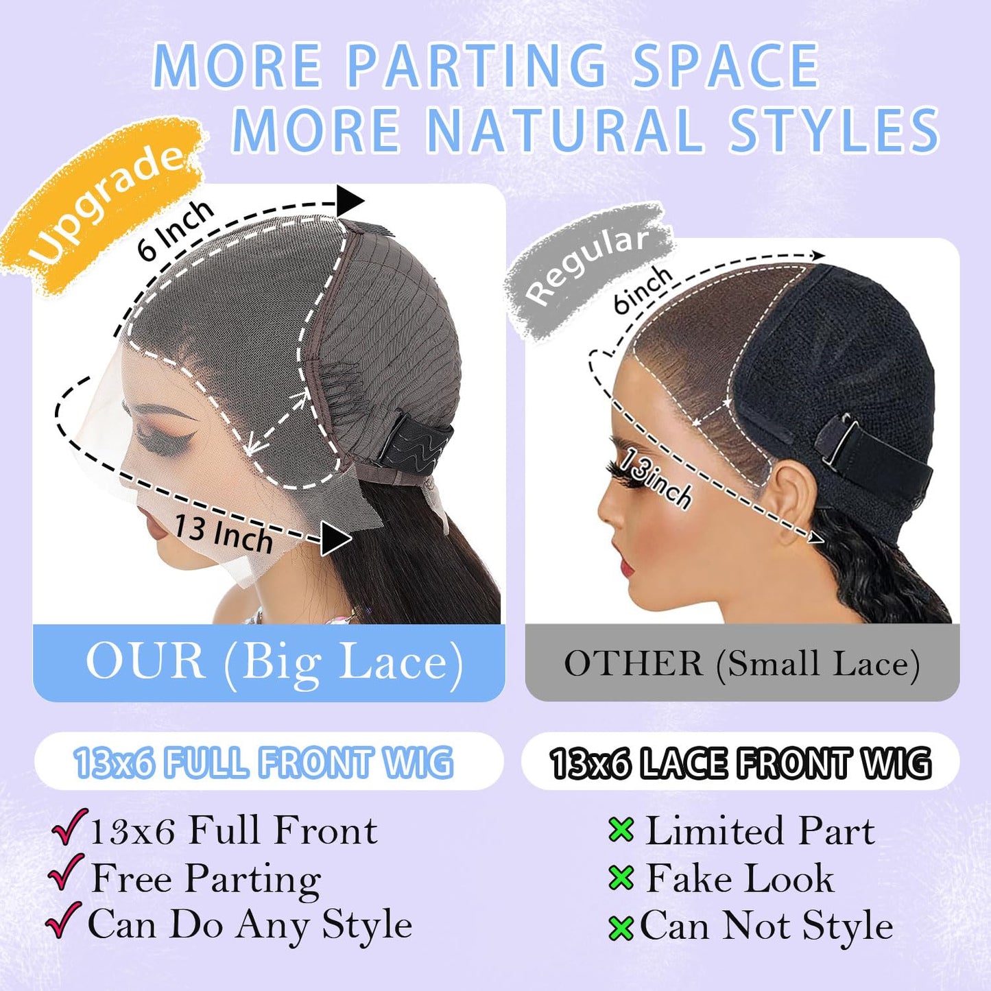 Huirslex 30 Inch Body Wave Lace Front Wigs Human Hair Pre Plucked 13x6 Lace Front Wig Human Hair 200% Density Body Wave Human Hair Wig 12A Body Wave Wig for Women Natural Black
